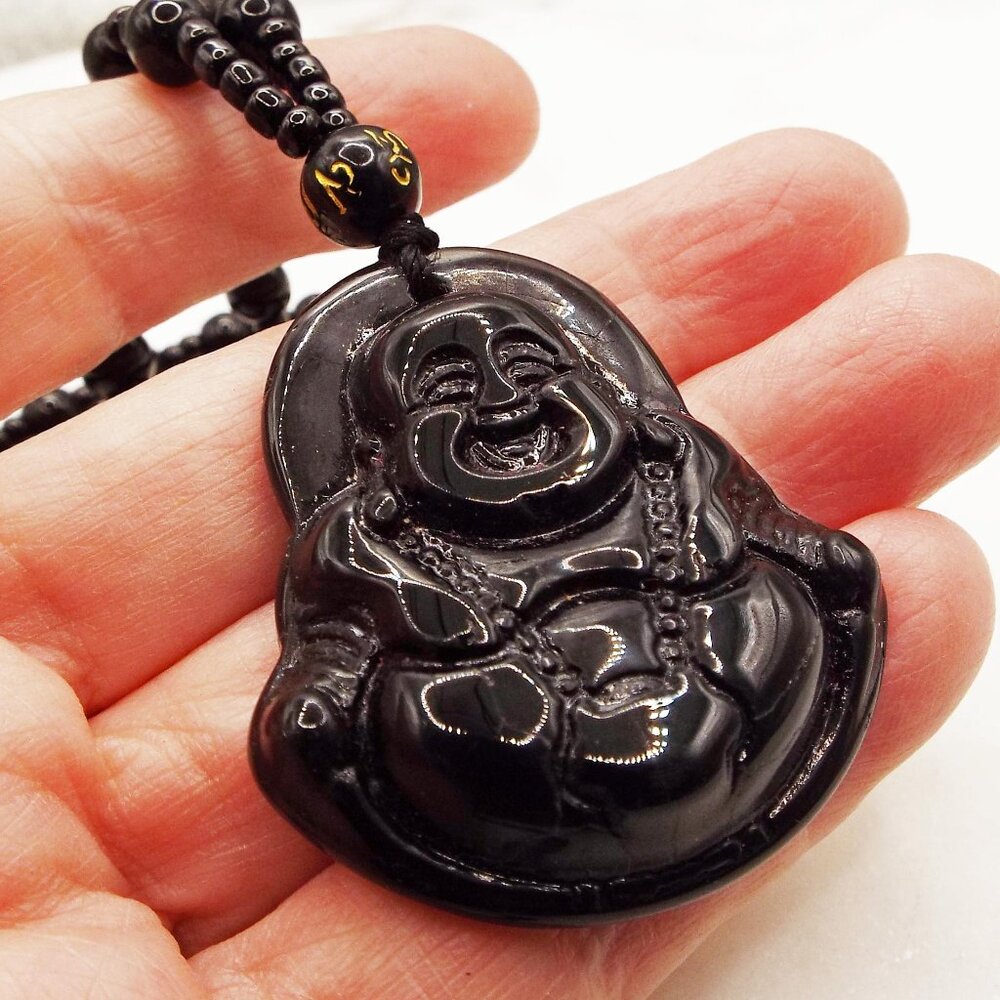Laughing Buddha Pendant Necklace - Elegant Spiritual Jewelry